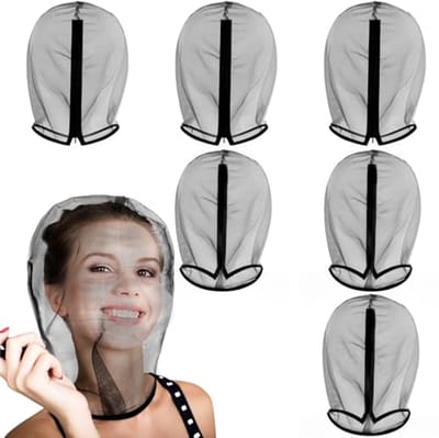 Wasbare make-up beschermers 6 stuks - Lichtgewicht nylon chiffon capuchons voor vrouwen en meisjes