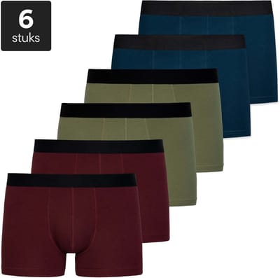 SNOCKS Boxershorts Heren, 6 stuks, Biologisch Katoen, Clean Zonder Logo
