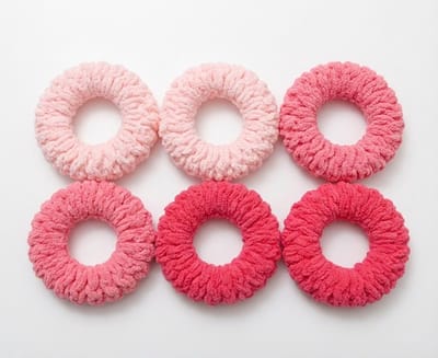 Lichtroze roze fuchsia haar elastiekjes set – dikke gevlochten elastische haarbandjes – dames heren – 6 stuks – zachte antislip haar elastiek – sterk rekbare elastiek set