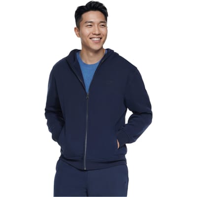 Skechers Max Soft Full Zip Hoodie, Mannen, Marineblauw, Sweatshirt, maat: M