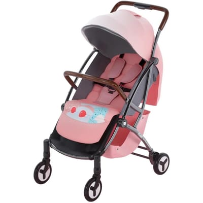 Poussette Goes Out Poussette Pliable Poussette Pliante Compacte et Portable à Un Bouton Chariot Grand Espace pour Enfants de 1 à 3 Ans 66*30*47cm rose clair