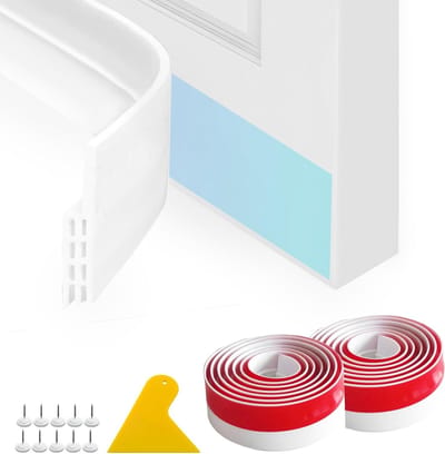 Siliconen Deur Dichtstrip (0.9 m x 50 mm) met Strickle en 10 Push Pins, Geluids- en Stofdichte Oplossing voor Deuren en Ramen