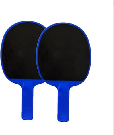 Guta Tafeltennisbats Kunststof + Rubber Blauw Set 2 Stuks, Hufterproof, Indoor/Outdoor
