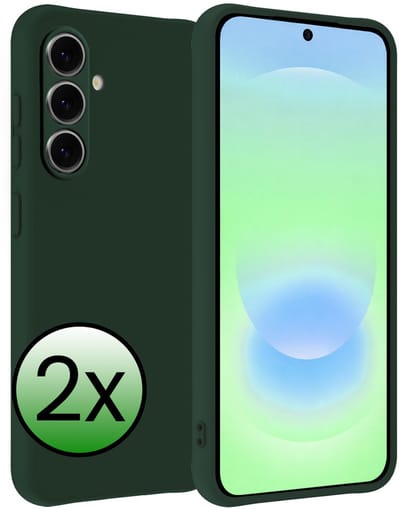 Hoesje 2 Stuks - Geschikt voor Samsung Galaxy A37 - Sterk & Shockproof - Case Siliconen - Back Cover - Telefoon Hoes - Donkergroen