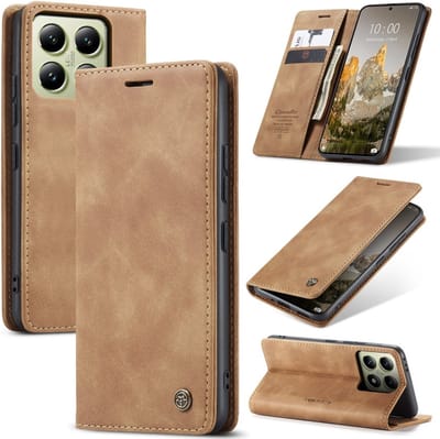 CaseMe Hoesje - Geschikt voor Xiaomi 14T Hoesje - CaseMe 013 Book Case - Bruin