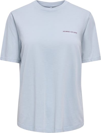 Only T-shirt Onllucy Monja S/s Top Jrs Noos 15367829 Dusty Blue/sweet Blac Dames Maat - L