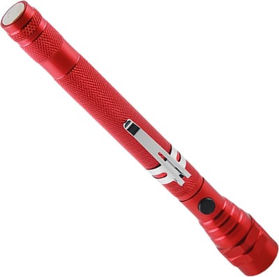 Telescopische LED Lamp - Magnetische Grijper - Klus Werk - 360 graden Zwenkbaar - Uitschuifbaar tot 57cm - Rood