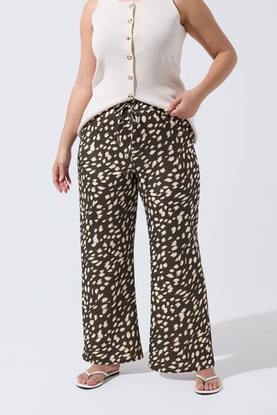 Limited Collection Chocoladebruine Broeken Met Hertenprint Size 40