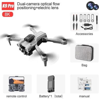 Nieuwe K9Pro MINI Luchtfotografie RC Drone ESC Dual Camera WIFI FPV Groothoek Obstakelvermijding Opvouwbare Quadcopter Eén-klik opstijgen Speelgoed Cadeau 8K 1 battery