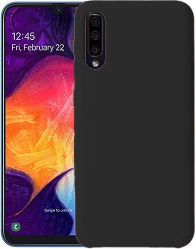 Hoesje - Geschikt voor Samsung Galaxy A50 - Sterk & Shockproof - Siliconen Case - Hoes Cover - Telefoonhoes - Zwart
