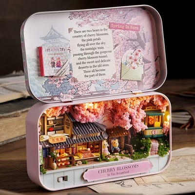 ONF3 - Poppenhuis Miniatuur - DIY miniatuur meubels - Eenvoudig te monteren - Uniseks - Decoratieve box theater - Voor volwassenen - Met stok-pa...