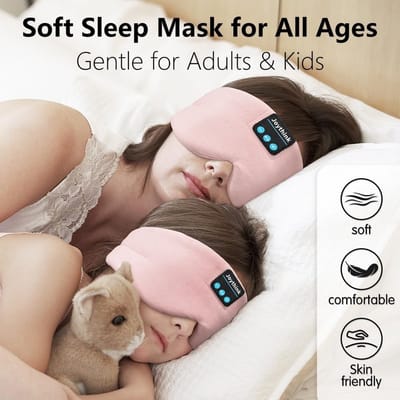 Slaap Hoofdtelefoon Oogmasker - Bluetooth Masker Muziek - Ontspannen Slapen - Zijde Blackout Ontwerp - Universele Pasvorm - Zwart