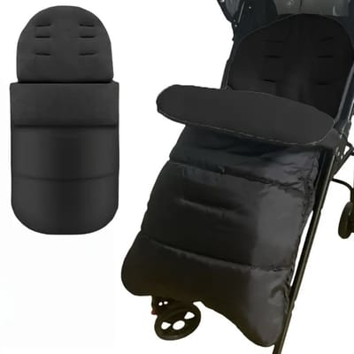Luxe Voetenzak voor Kinderwagen & Buggy - Warm - Gevoerd - Water- en Wind Afstotend - Zwart - Veiligheidsgordel