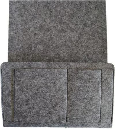 Bank Organiser - Bed Organiser zwart - Bedside Pocket - Tijdschriften Opbergen - Vilt - Nachtkastje - 32 x 20 x 10 cm (Groot) - Donker Grijs