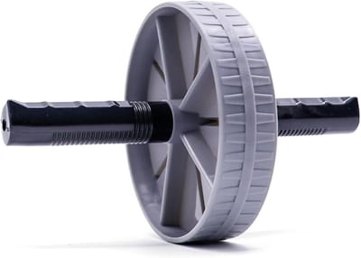 Buikspierroller - Ab roller buikspier trainer - Core training - Automatische terugslag - 15 cm diameter - Grijs