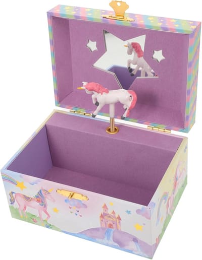 Muziek Sieradendoos - Schatkist Meisjes - Sieraden Opbergen - Met Speelse Melodie - 15 x 10.5 x 8.5 cm - Multicolor