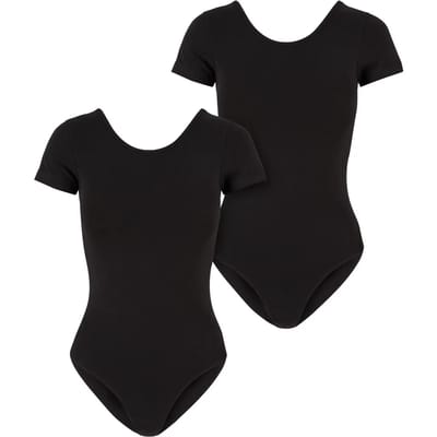 Urban Classics - Organic Stretch Jersey 2Pack Bodysuit - XXL - Zwart/Zwart