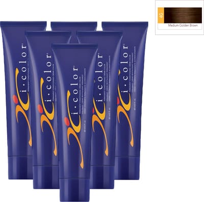 ISO i color Permanent Conditioning Crème Color 60ml 4G Medium Golden Brown x 6 tubes