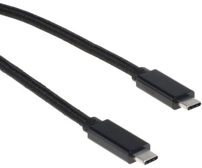 USB-C naar USB-C kabel met E-Marker chip - USB3.2 (tot 10 Gbit/s) - PD tot 20V/5A - video tot 4K 60Hz / zwart - 1 meter