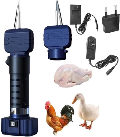 Elektrische Pluimveeplukker - Draagbare Kippenplukmachine voor Gevogelte - Handapparaat voor Verwijderen van Veren - Automatische Kortharenplukker - Zwart - 6000mAh