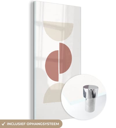 MuchoWow® Glasschilderij 60x120 cm - Schilderij acrylglas - Pastel - Minimalisme - Design - Foto op glas - Schilderijen