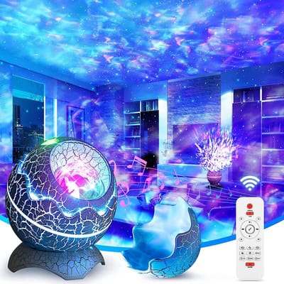 Namajunas - Projector sterrenhemel - sterren projector - Galaxy projector - Dinosaurusei - Bluetooth Projector lamp - Nachtlampje met Timer en Witte Ruis - Afstandsbediening - Cadeau - Decoratie