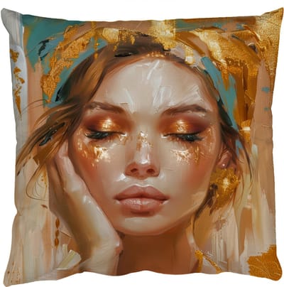 Sierkussens - Kussentjes Woonkamer - 50x50 cm - Vrouwen - Portret - Luxe - Goud