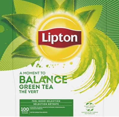 Lipton Feel Good Selection Green Tea - 100 Theezakjes - Groene Thee - Grootverpakking - 1 Doos