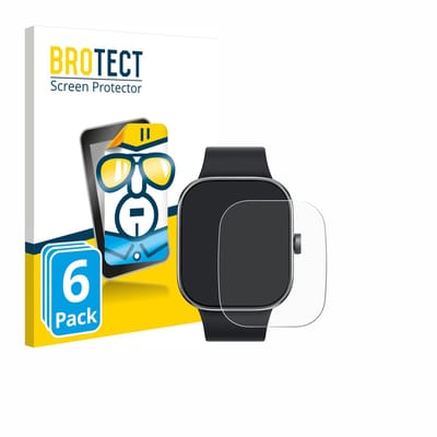 BROTECT - Screenprotector voor Xiaomi Redmi Watch 4 - Folie Beschermfolie transparant 6 Stuks
