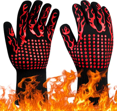 Famanu – Grillhandschoenen - hittebestendige brandwerende ovenhandschoenen - handbescherming - 800 °C - hittebestendige oven