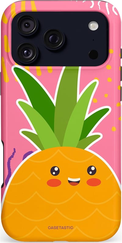 Casetastic hoesje geschikt voor Apple iPhone 17 Pro Max - MagSafe - Dubbellaagse bescherming - Zoete Ananasdroom - Fashion Case - Koraal Okergeel Groen
