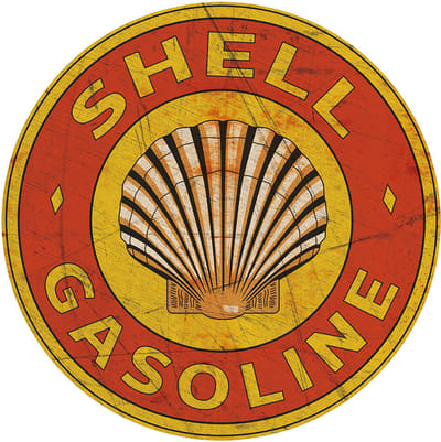 Signs USA - wandbord - Old Shell - Rond 35 cm