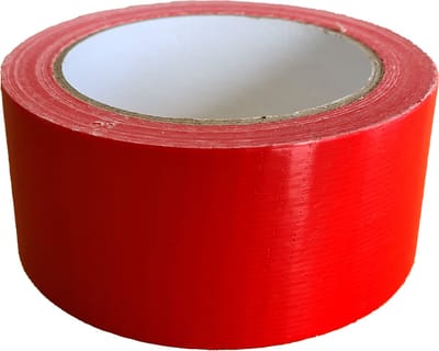 Kortpack - Duct-tape 50mm breed x 25mtr lang - Rood - Kerndiameter: 76mm - 1 rol - Met de Hand Scheurbaar - (021.0146)