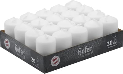 Witte Pillekaarsen 4 x 7 cm - Lange brandduur, geurloos en druppelvrij - Set van 20