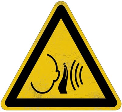 Hard geluid waarschuwingsbord - W038 | Sign Again materiaal | 15 cm