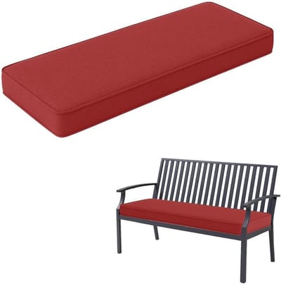 Bankkussen Binnenbank - Zitkussen Tuinstoel - Comfortabel Zitten - Antislip Met Riemen - 180 x 60 cm - Wijnrood