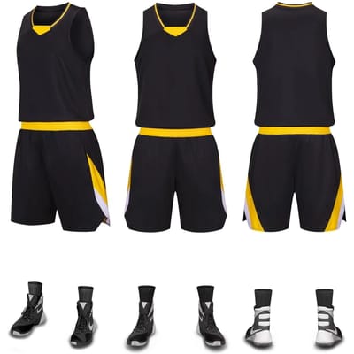 Basketbalpak, enkele schouder, vierpuntsbibliotheek, zweetabsorberend, ademend en snel drogend basketbalpak voor volwassenen, sportpak. L