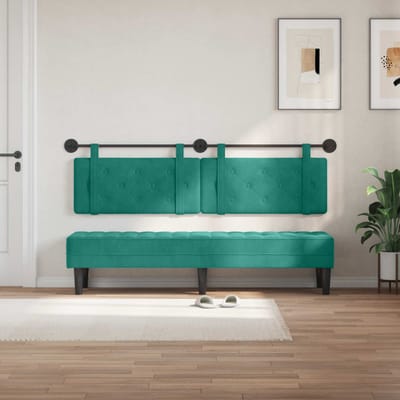 vidaXL - Hangend - hoofdbord - Turquoise - Fluweel