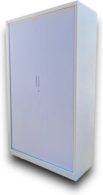 Metalen kantoorkast archiefkast roldeurkast dossierkast (195x120X45) - Met slot en 2 sleutels - Ook leverbaar in de kleuren zwart en antraciet! - grootste maat - 195x120x45 - jaloziedeur - schuifdeur
