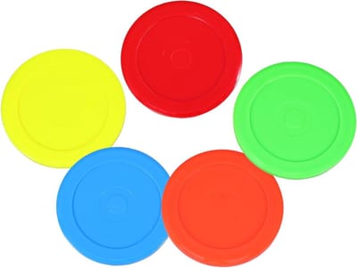 5 Stuks Mini Air Hockey Pucks Zachte Plastic Pucks voor Tafel Hockey Spel Geschikt voor Kleurrijke Vervangende Accessoires voor Competitief Spel