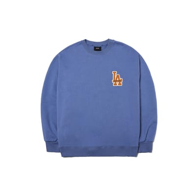 Sweatshirt à manches longues et col rond avec logo uni MLB Los Angeles Dodgers Unisexe Bleu 3AMTB0214-07BLD XL gray