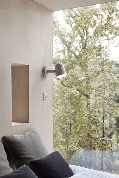 HAY wandlamp Noc Wall Button, donkergrijs, metaal, E14