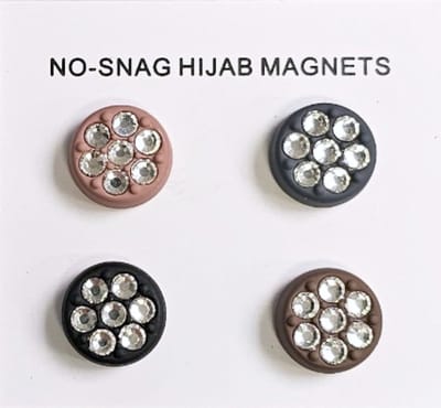 Fako Bijoux® - 4x Magnetische Broche Kristal - Hoofddoek Magneet - Sjaal - Hijab - Abaya - 12mm - Set 4 Stuks - Mat