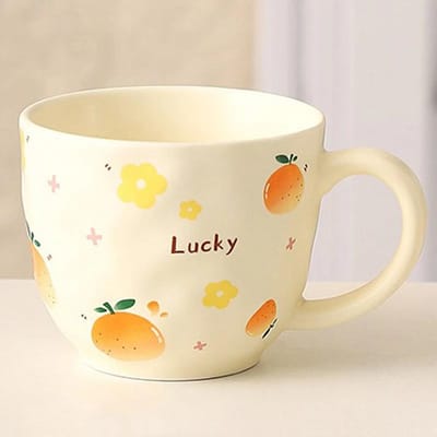 Schattige Keramische Mok met Fruitpatroon Aardbei Koffiekop Havermout Ontbijtkop Waterbeker Valentijnsdag Cadeau Waterbekers voor Stelletjes 360ml