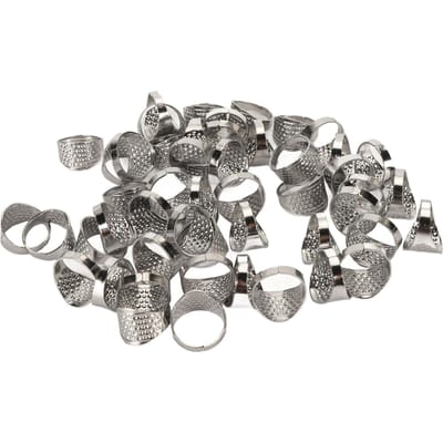 50 pièces Dé à coudre en métal Taille réglable Résistant à la rouille Outil de bricolage Protection de doigt pour le quilting Doigt