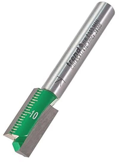 Rechte frees met 2 fluiten, 1/4 inch schacht en 10 mm snijdiameter