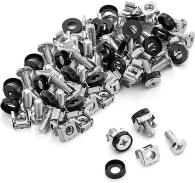 MMOBIEL 50 stuks kooimoeren, schroeven en ringen M6 x 16 mm rackmontage en ringen