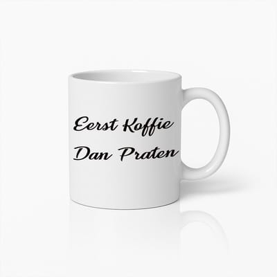 Eerst Koffie Dan Praten Mok – Grappige Koffiequote Beker – Perfect Cadeau voor Koffieliefhebbers