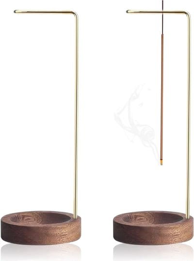 Ronde Houten Incense Stick Houder voor Thuis, Meditatie en Yoga - 2 Stuks Decoratieve Branders