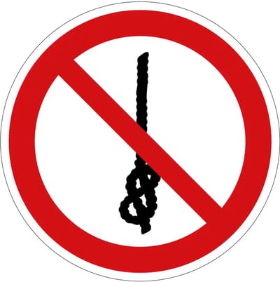 Niet knopen verbodsbord - P030 | gecoat dibond materiaal | 10 cm